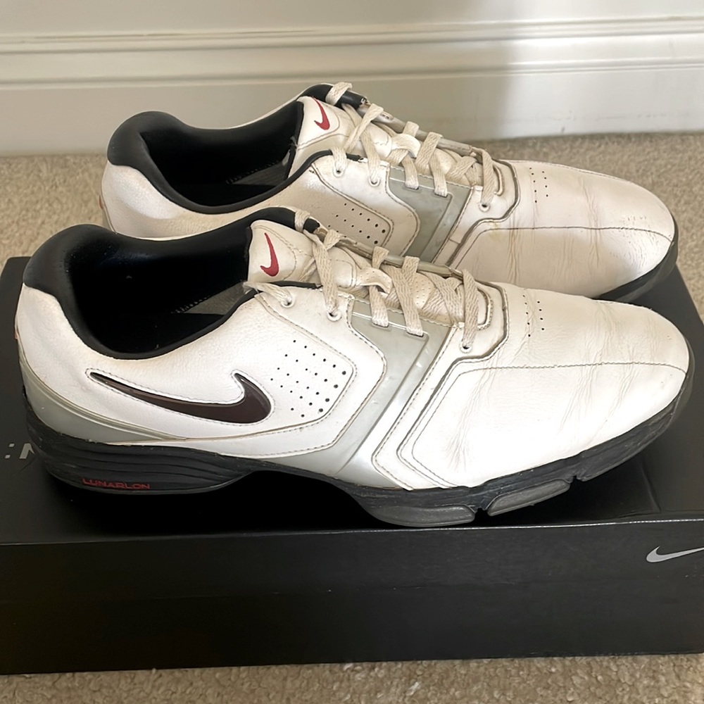 Nike Lunar Saddle Men’s Leather Waterproof Golf Shoes Size 10